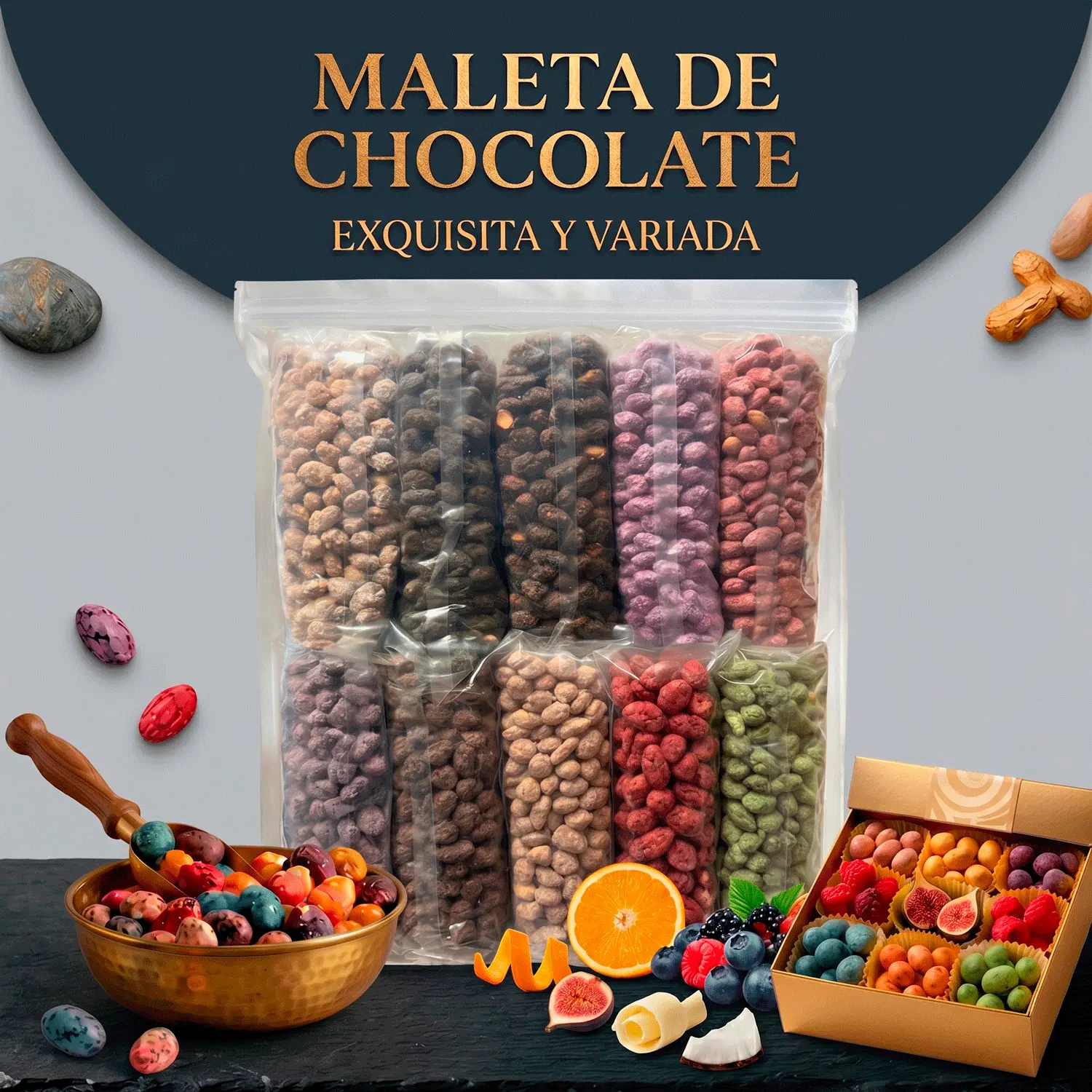 maleta-chocolate Maleta de maní confitado chocolate - Imagen 1
